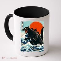 Catzilla Cat Japanese Art Cat Gift Coffee Mug thumb 0