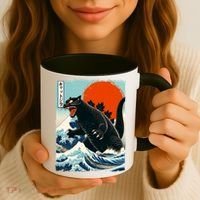 Catzilla Cat Japanese Art Cat Gift Coffee Mug thumb 3