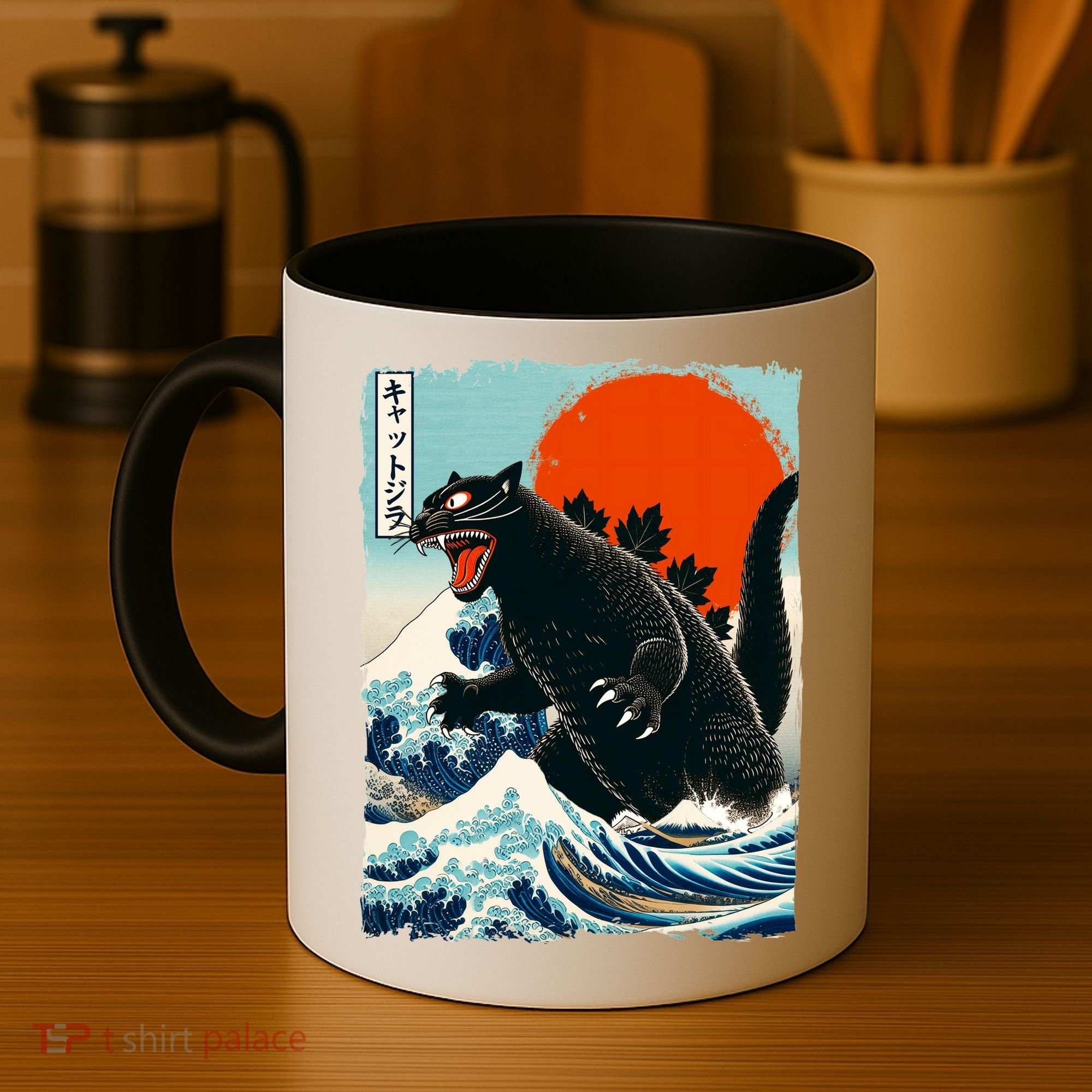 Catzilla Cat Japanese Art Cat Gift Coffee Mug