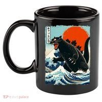 Catzilla Cat Japanese Art Cat Gift 11oz C Handle Ceramic Mug thumb 2