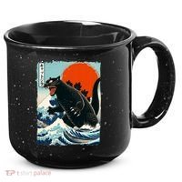 Catzilla Cat Japanese Art Cat Gift 15oz Campfire Ceramic Mug thumb 0