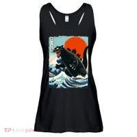 Catzilla Cat Japanese Art Cat Gift Ladies Essential Flowy Tank thumb 0