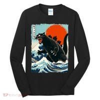 Catzilla Cat Japanese Art Cat Gift Tall Long Sleeve Shirt thumb 0