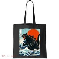 Catzilla Cat Japanese Art Cat Gift Tote Bag thumb 0