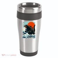 Catzilla Cat Japanese Art Cat Gift 16oz Travel Tumbler thumb 0