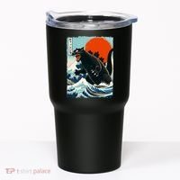 Catzilla Cat Japanese Art Cat Gift Tumbler thumb 0