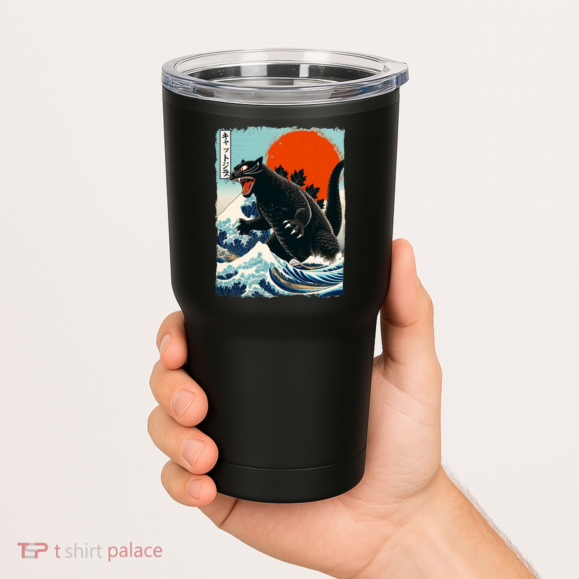 Catzilla Cat Japanese Art Cat Gift Tumbler