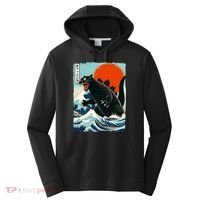 Catzilla Cat Japanese Art Cat Gift Performance Fleece Hoodie thumb 0