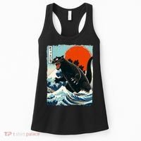 Catzilla Cat Japanese Art Cat Gift Women's Tank Top thumb 0
