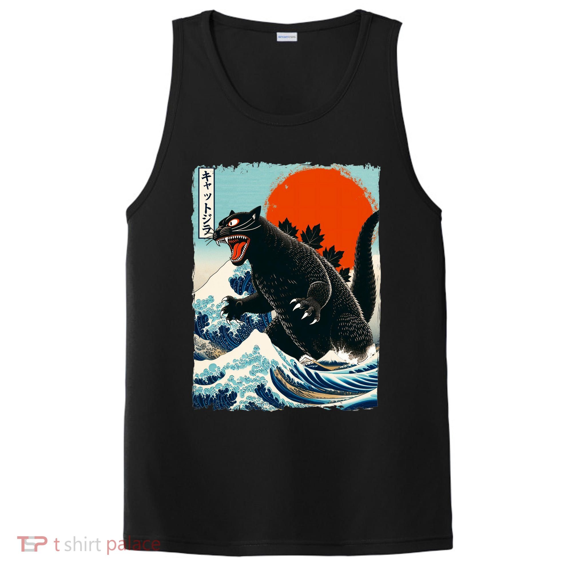 Catzilla Cat Japanese Art Cat Gift PosiCharge Competitor Tank