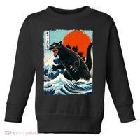 Catzilla Cat Japanese Art Cat Gift Toddler Sweatshirt thumb 0