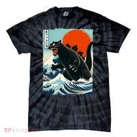 Catzilla Cat Japanese Art Cat Gift Tie-Dye T-Shirt thumb 0