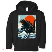 Catzilla Cat Japanese Art Cat Gift Toddler Hoodie thumb 0