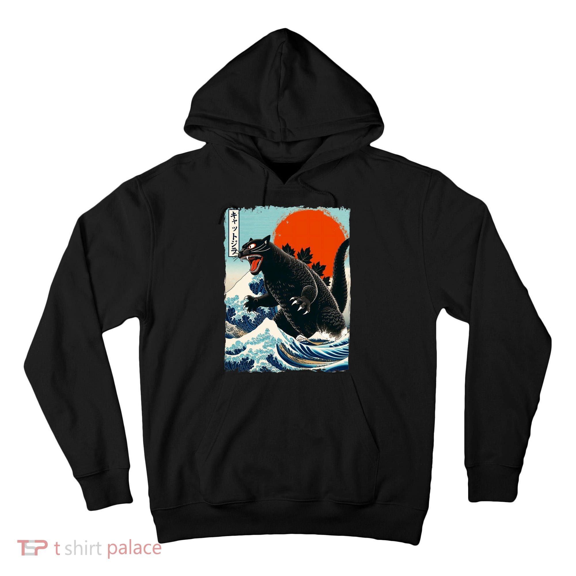 Catzilla Cat Japanese Art Cat Gift Tall Hoodie