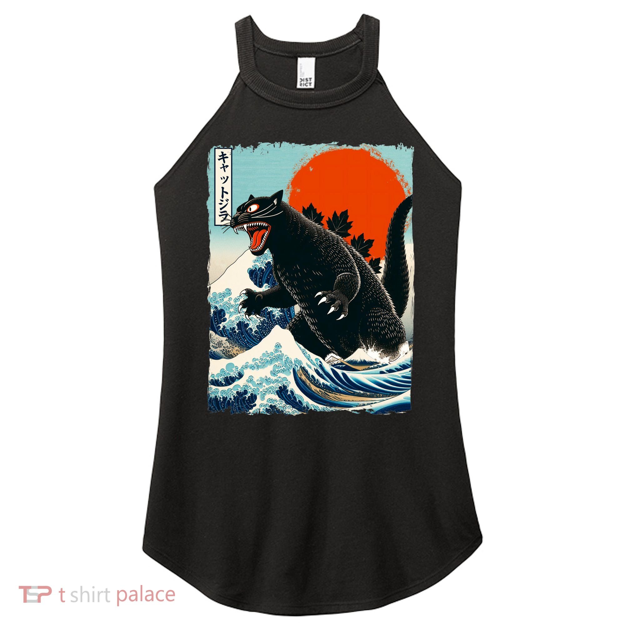 Catzilla Cat Japanese Art Cat Gift Women's Perfect Tri Rocker Tank