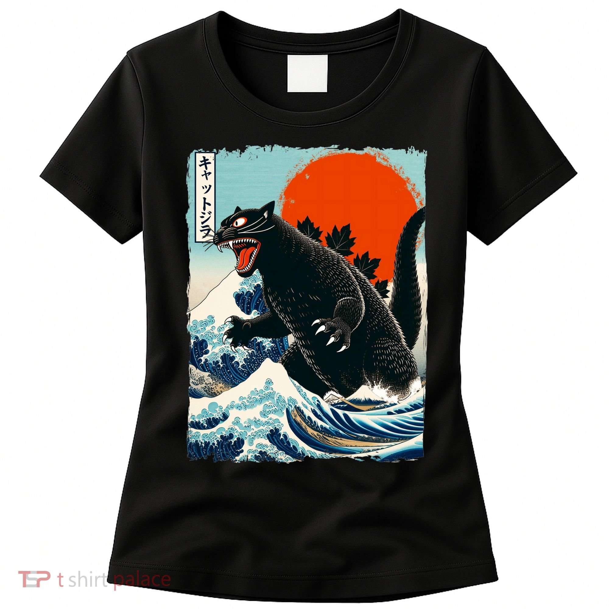 Catzilla Cat Japanese Art Cat Gift Women's T-Shirt