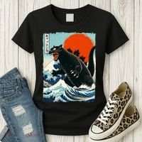 Catzilla Cat Japanese Art Cat Gift Women's T-Shirt thumb 3