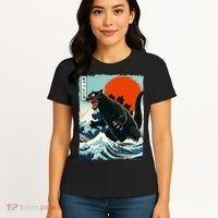 Catzilla Cat Japanese Art Cat Gift Women's T-Shirt thumb 4