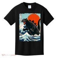 Catzilla Cat Japanese Art Cat Gift Kids T-Shirt thumb 0
