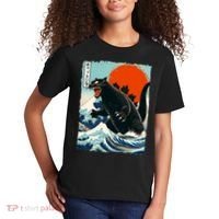 Catzilla Cat Japanese Art Cat Gift Kids T-Shirt thumb 2