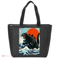 Catzilla Cat Japanese Art Cat Gift Tote Bag thumb 0