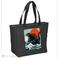 Catzilla Cat Japanese Art Cat Gift Tote Bag thumb 2