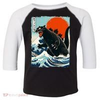 Catzilla Cat Japanese Art Cat Gift Toddler Fine Jersey T-Shirt thumb 0