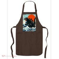 Catzilla Cat Japanese Art Cat Gift Apron thumb 0