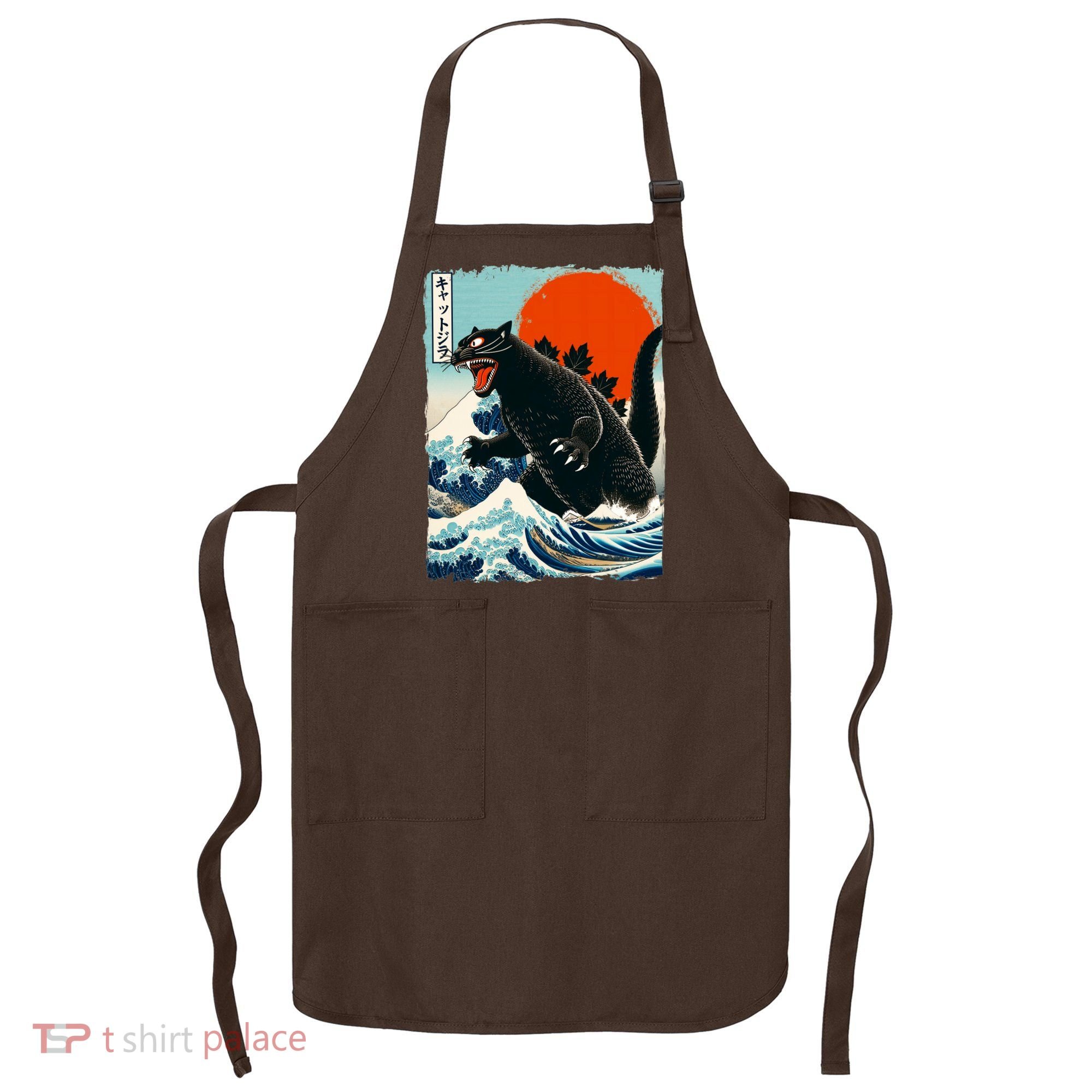 Catzilla Cat Japanese Art Cat Gift Apron