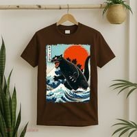 Catzilla Cat Japanese Art Cat Gift T-Shirt thumb 2