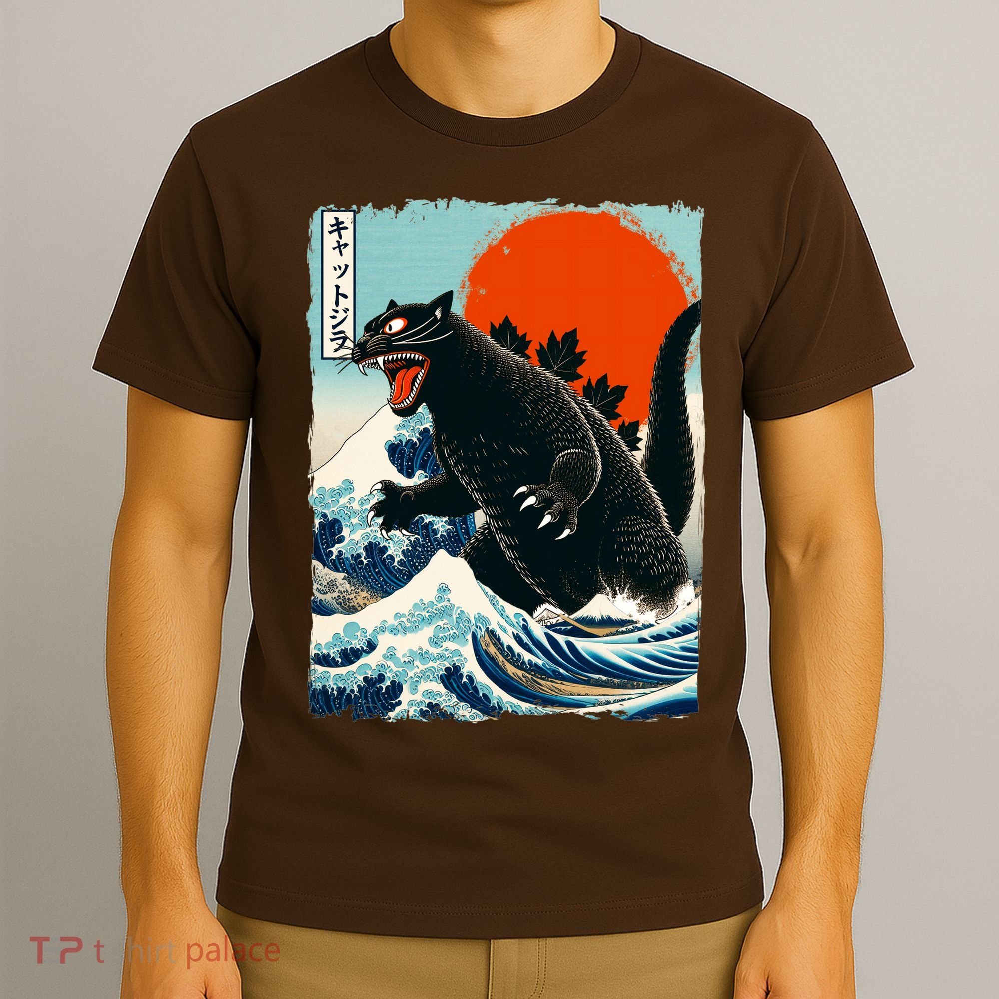 Catzilla Cat Japanese Art Cat Gift T-Shirt