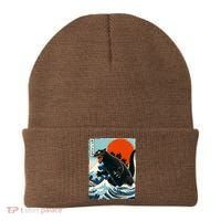 Catzilla Cat Japanese Art Cat Gift Beanie thumb 0