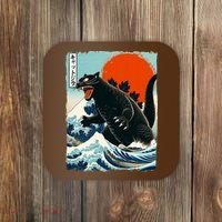 Catzilla Cat Japanese Art Cat Gift Coaster thumb 0
