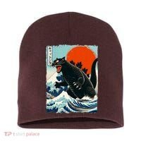 Catzilla Cat Japanese Art Cat Gift Short Acrylic Beanie thumb 0