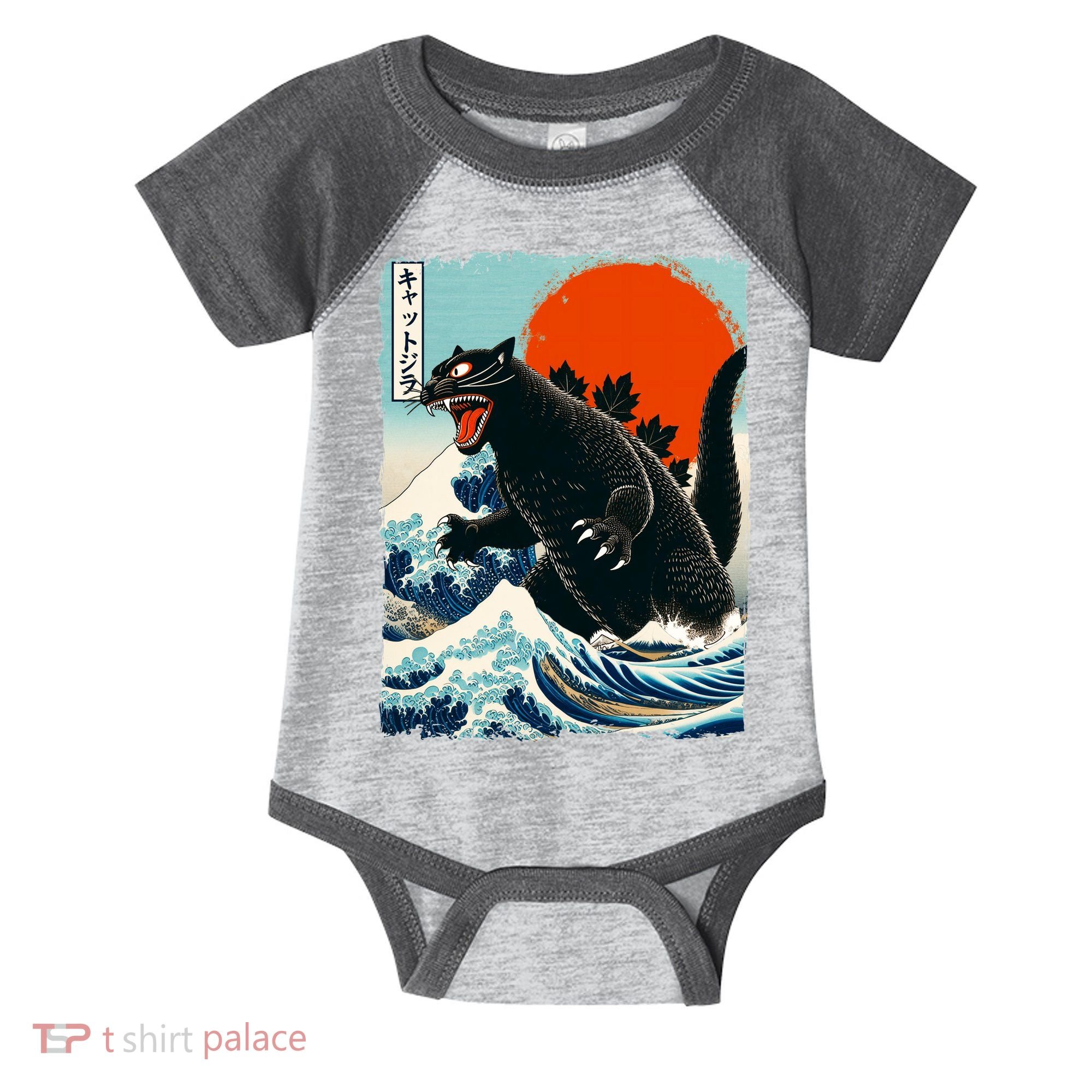 Catzilla Cat Japanese Art Cat Gift Infant Baby Jersey Bodysuit