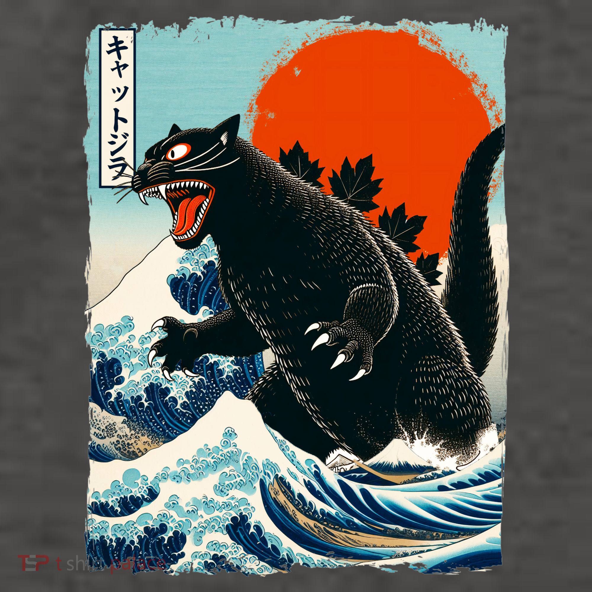 Catzilla Cat Japanese Art Cat Gift Vector Backpack