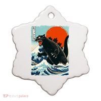 Catzilla Cat Japanese Art Cat Gift Ceramic Ornament thumb 0