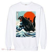 Catzilla Cat Japanese Art Cat Gift Garment-Dyed Sweatshirt thumb 0