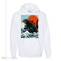 Catzilla Cat Japanese Art Cat Gift Comfort Colors Garment-Dyed Hooded Sweatshirt thumb 0