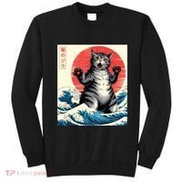 Catzilla Cat Japanese Art Funny Cat Gifts Sweatshirt thumb 0