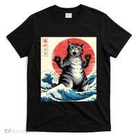 Catzilla Cat Japanese Art Funny Cat Gifts T-Shirt thumb 0