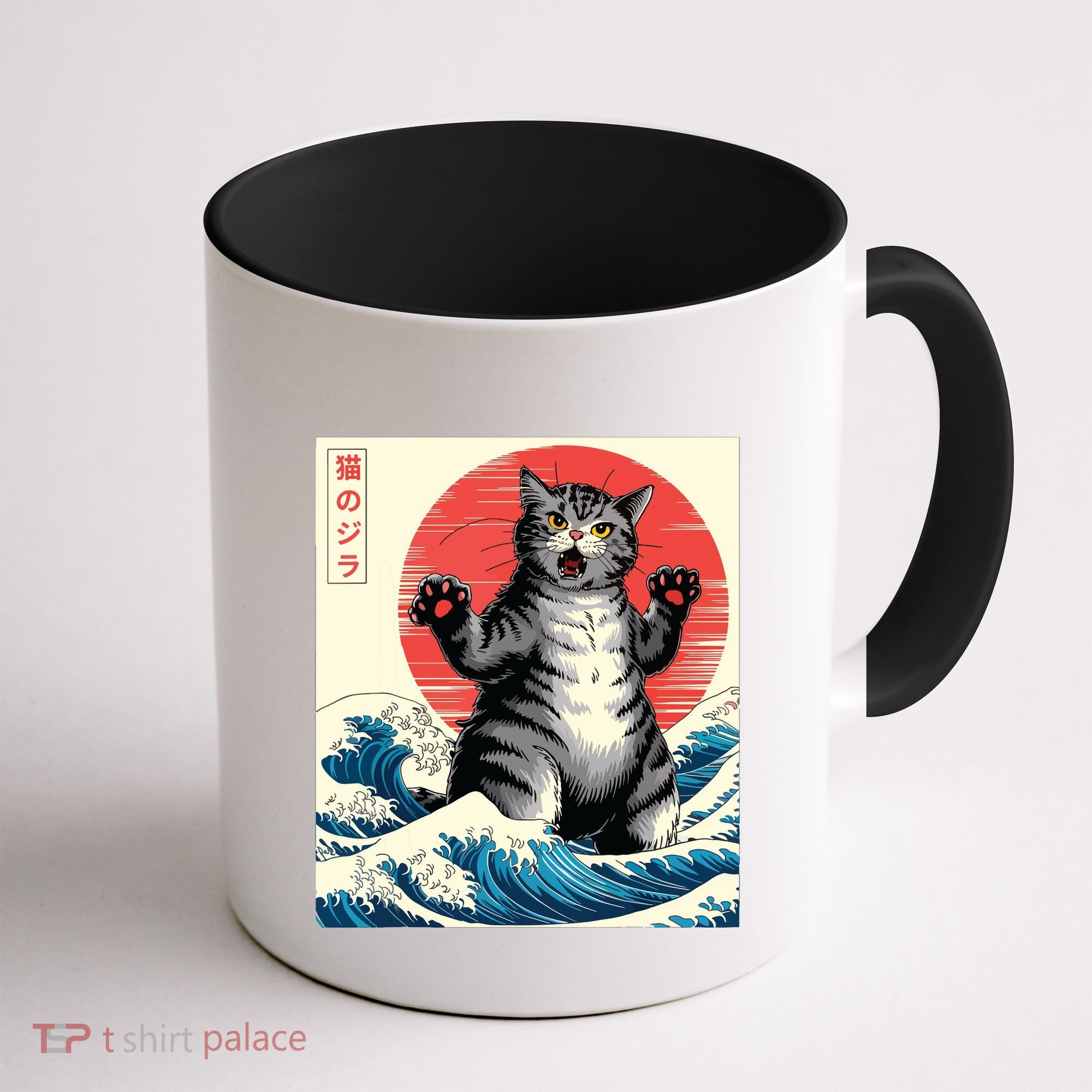 Catzilla Cat Japanese Art Funny Cat Gifts Coffee Mug