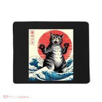 Catzilla Cat Japanese Art Funny Cat Gifts Mousepad thumb 0