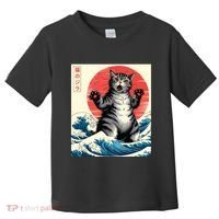 Catzilla Cat Japanese Art Funny Cat Gifts Toddler T-Shirt thumb 0