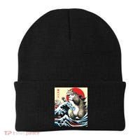 Catzilla Cat Japanese Art Funny Cat Gifts Beanie thumb 0