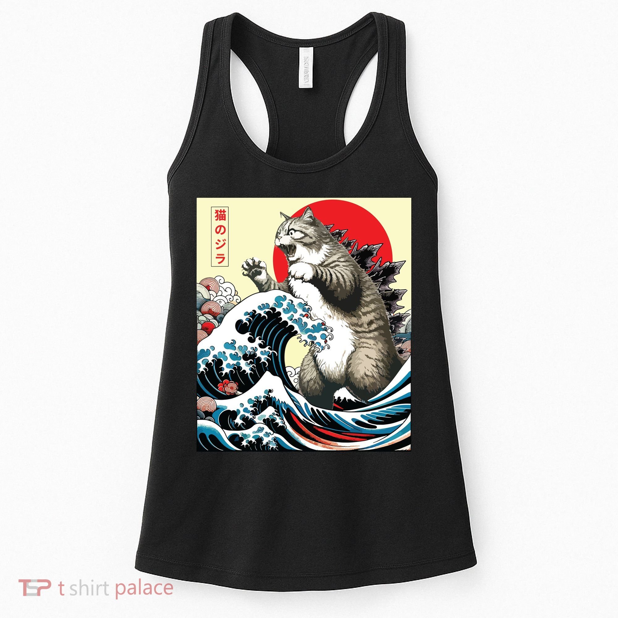 Catzilla Cat Japanese Art Funny Cat Gifts Women's Tank Top