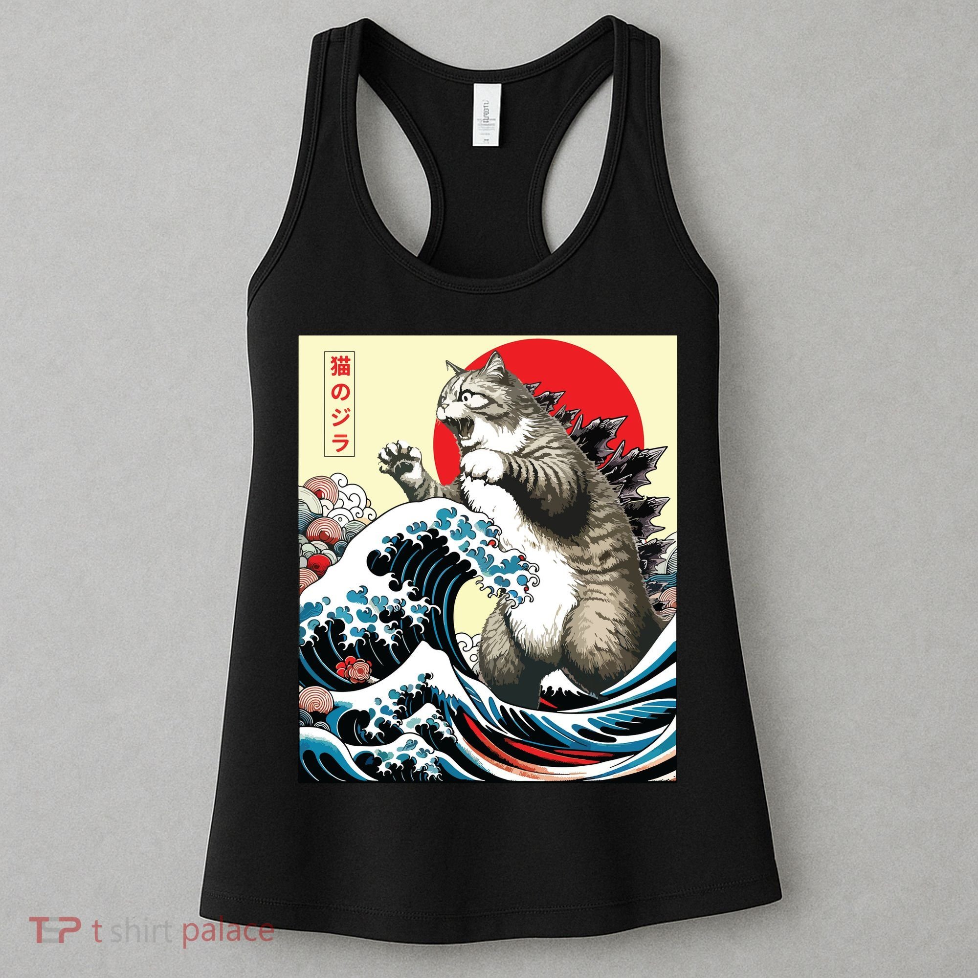Catzilla Cat Japanese Art Funny Cat Gifts Women's Tank Top