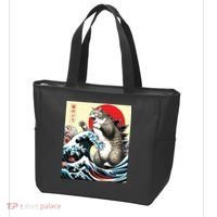 Catzilla Cat Japanese Art Funny Cat Gifts Tote Bag thumb 3