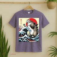 Catzilla Cat Japanese Art Funny Cat Gifts T-Shirt thumb 2