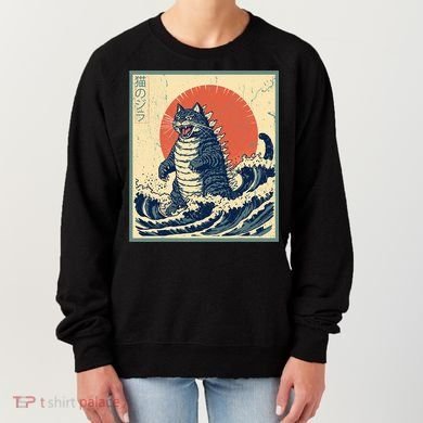 Catzilla Cat Japanese Art Funny Cat Women's Sweatshirt